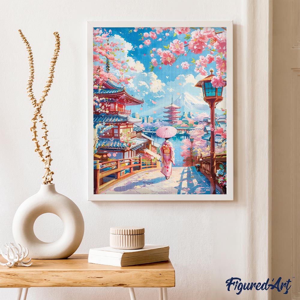 Diamond Painting - Sakura Street in Kyoto