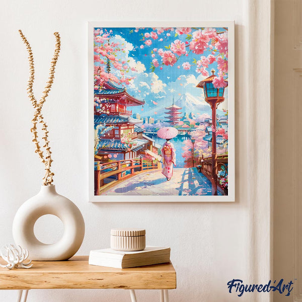 Diamond Painting - Sakura Street in Kyoto
