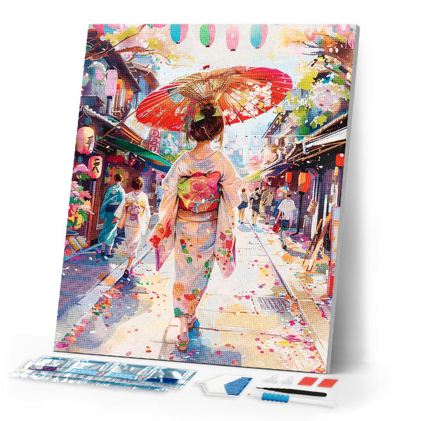 Diamond Painting - Yukata Girl on Festive Street