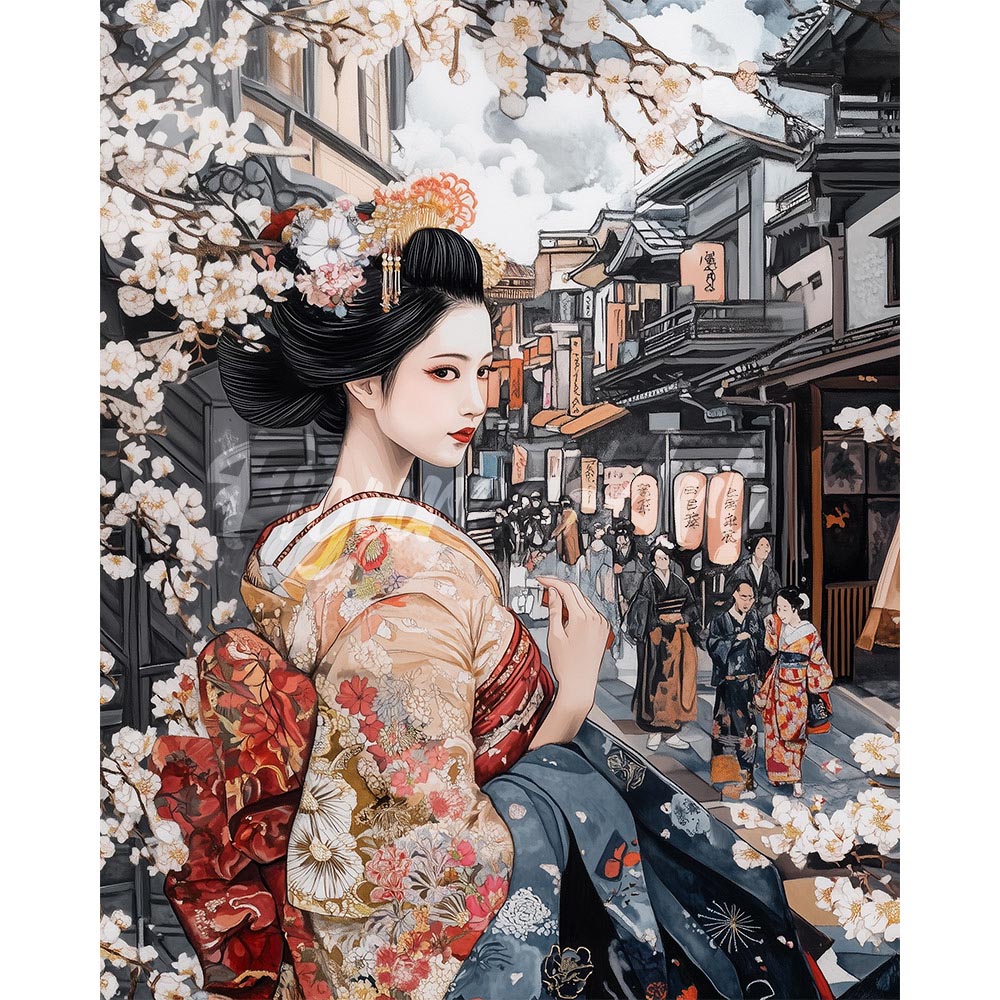 Diamond Painting - Geisha in Vintage Street