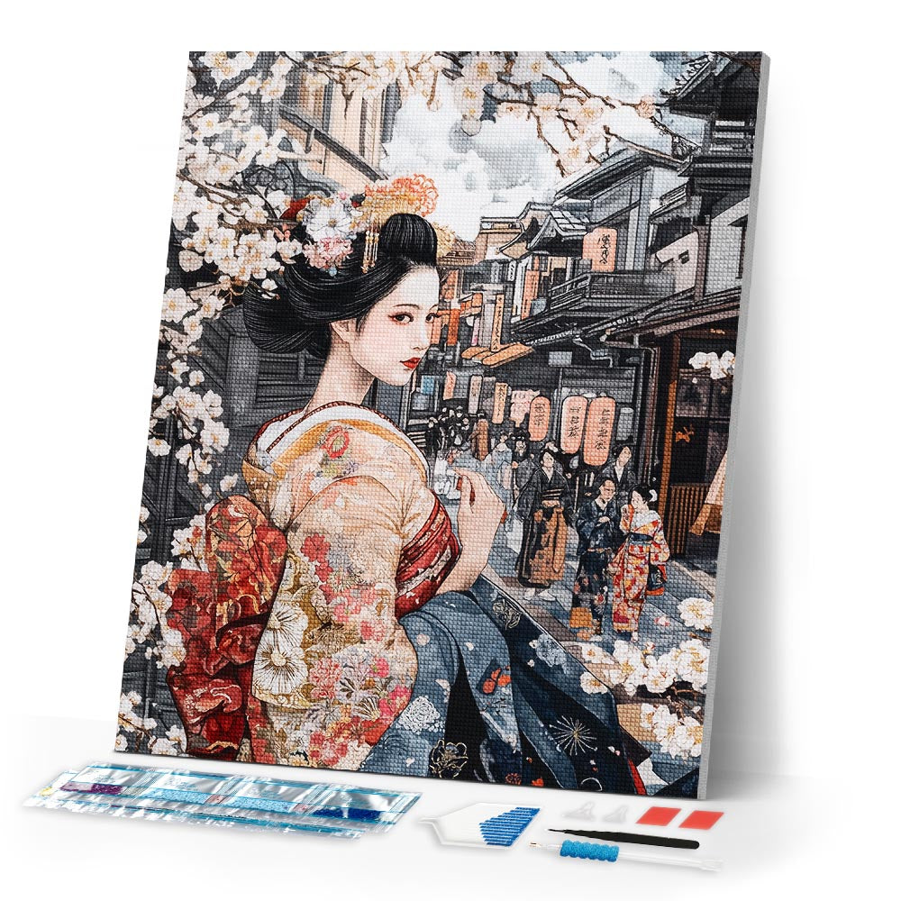 Diamond Painting - Geisha in Vintage Street