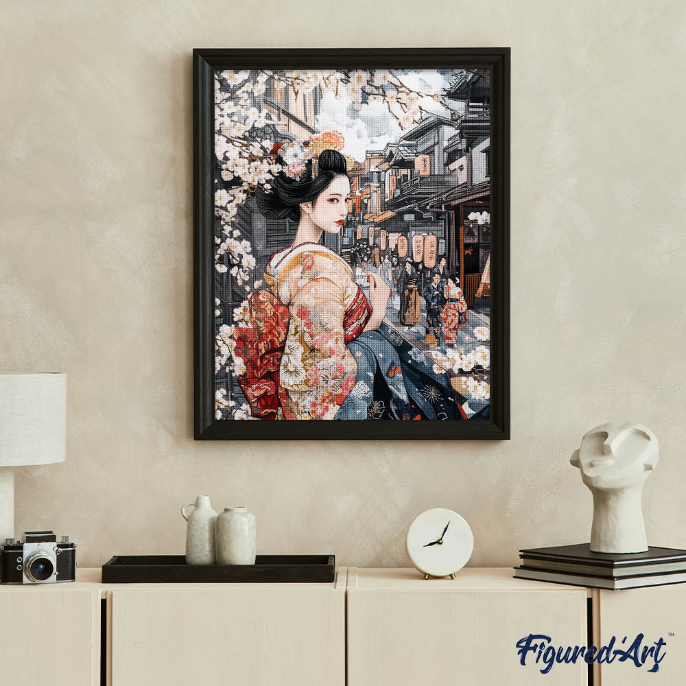 Diamond Painting - Geisha in Vintage Street