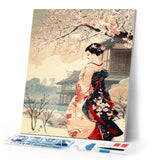 Diamond Painting - Vintage Winter Geisha Scene