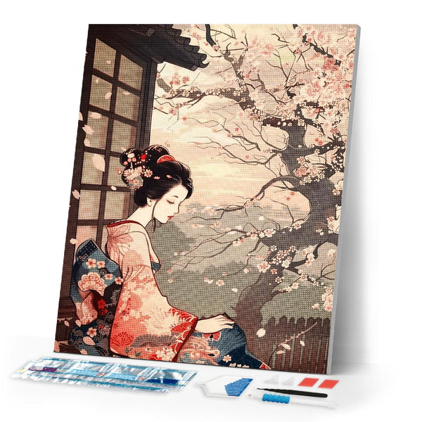 Diamond Painting - Vintage Kimono Lady and Sakura