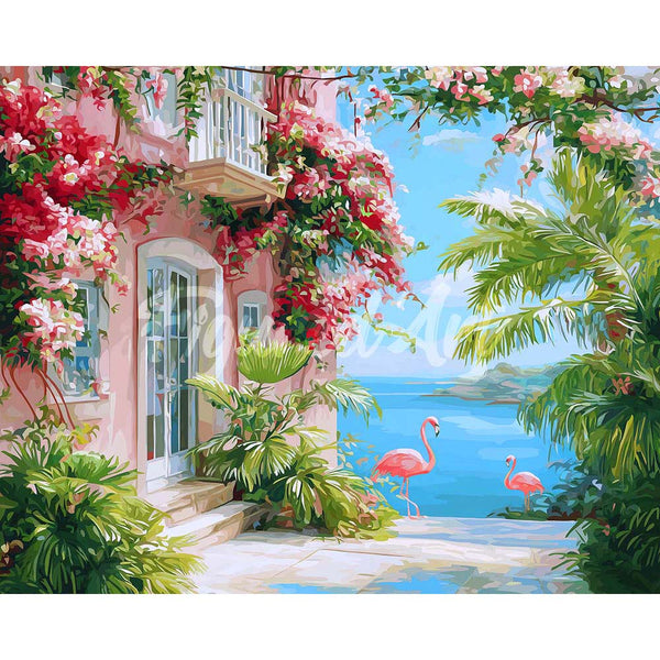 Diamond Painting - Seaside Pink Villa
