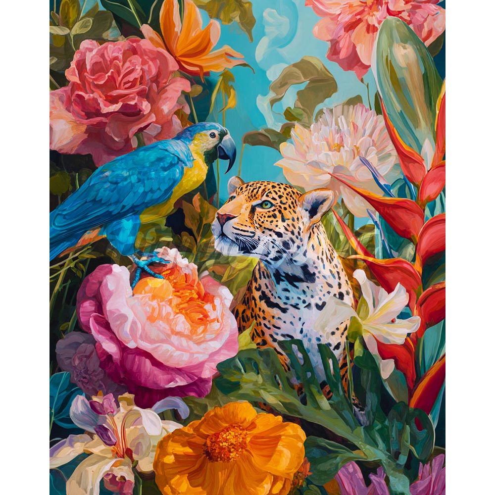 Diamond Painting - Parrot and Leopard
