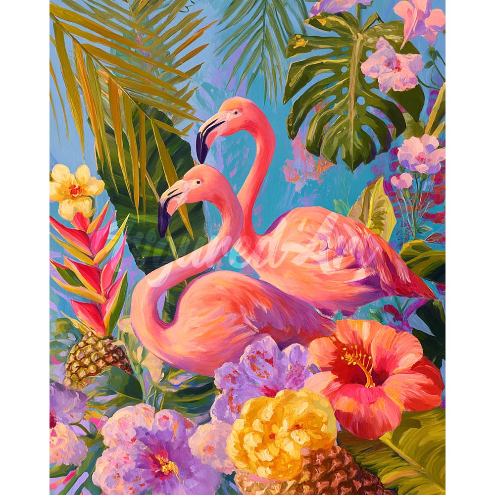 Diamond Painting - Twin Flamingos