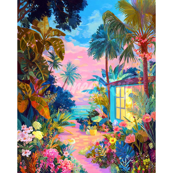 Diamond Painting - Tropical Backyard