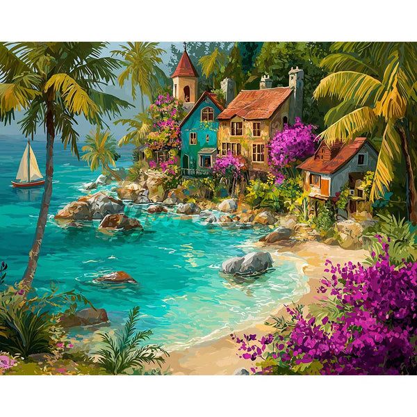 Diamond Painting - Tropical Seaside Village