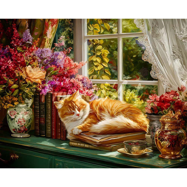 Diamond Painting - Cozy Window with Cat