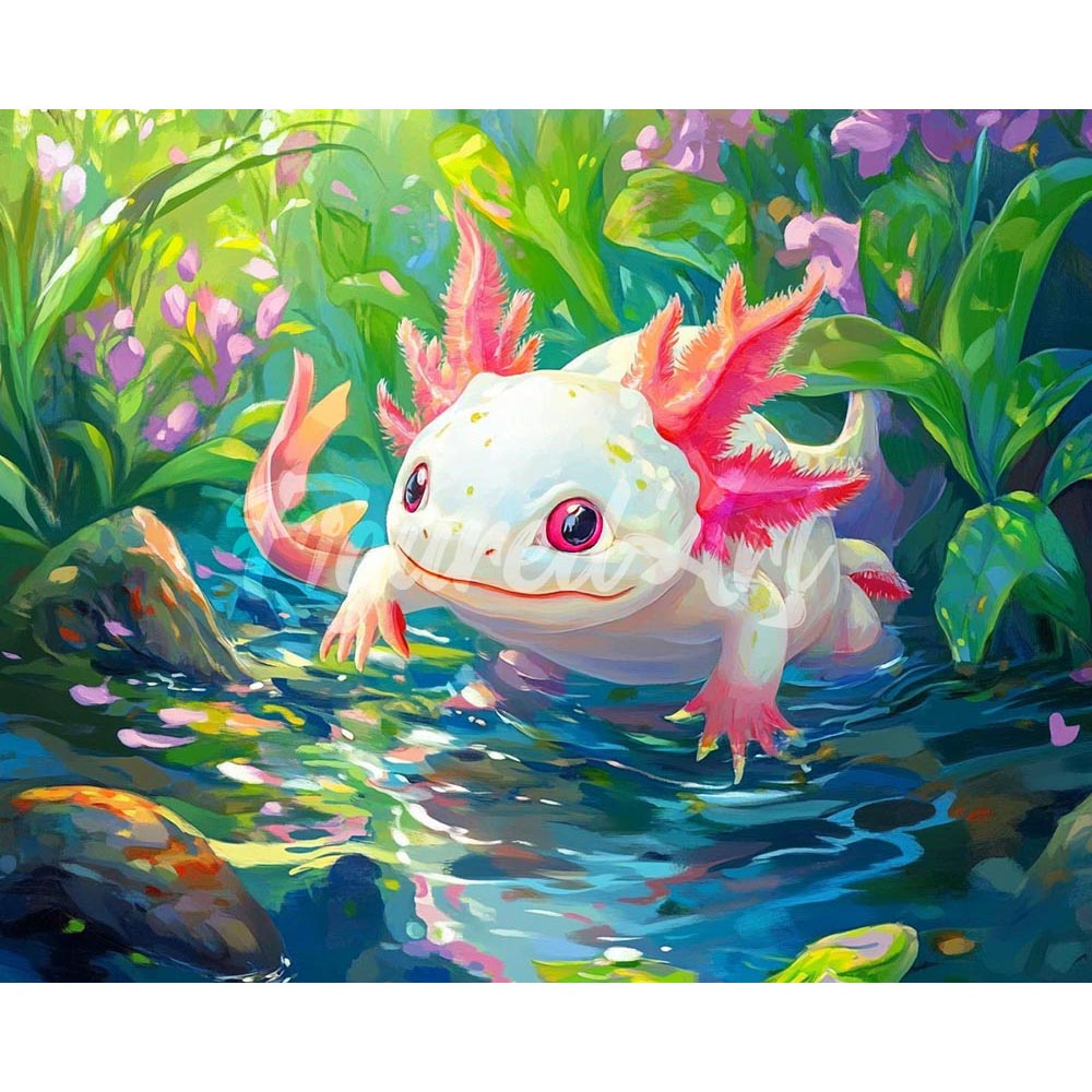 Diamond Painting - Swimming Axolotl