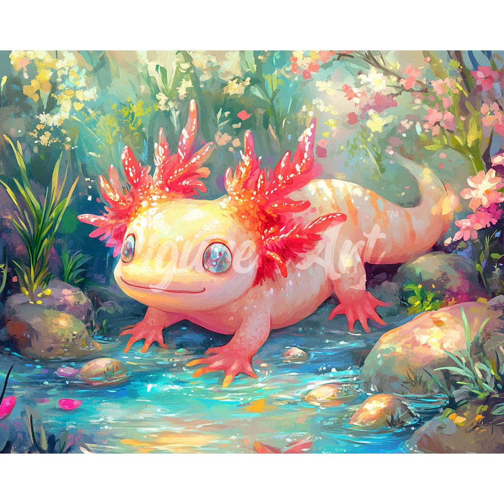 Diamond Painting - Sunbathing Axolotl