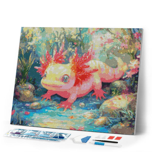 Diamond Painting - Sunbathing Axolotl