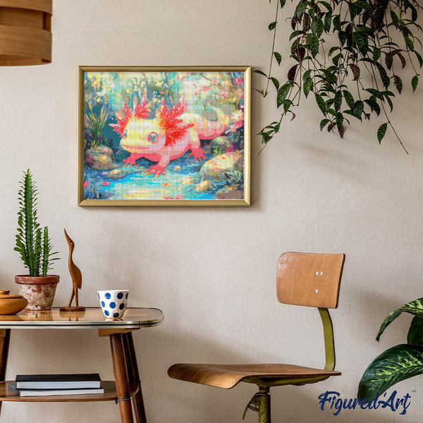 Diamond Painting - Sunbathing Axolotl