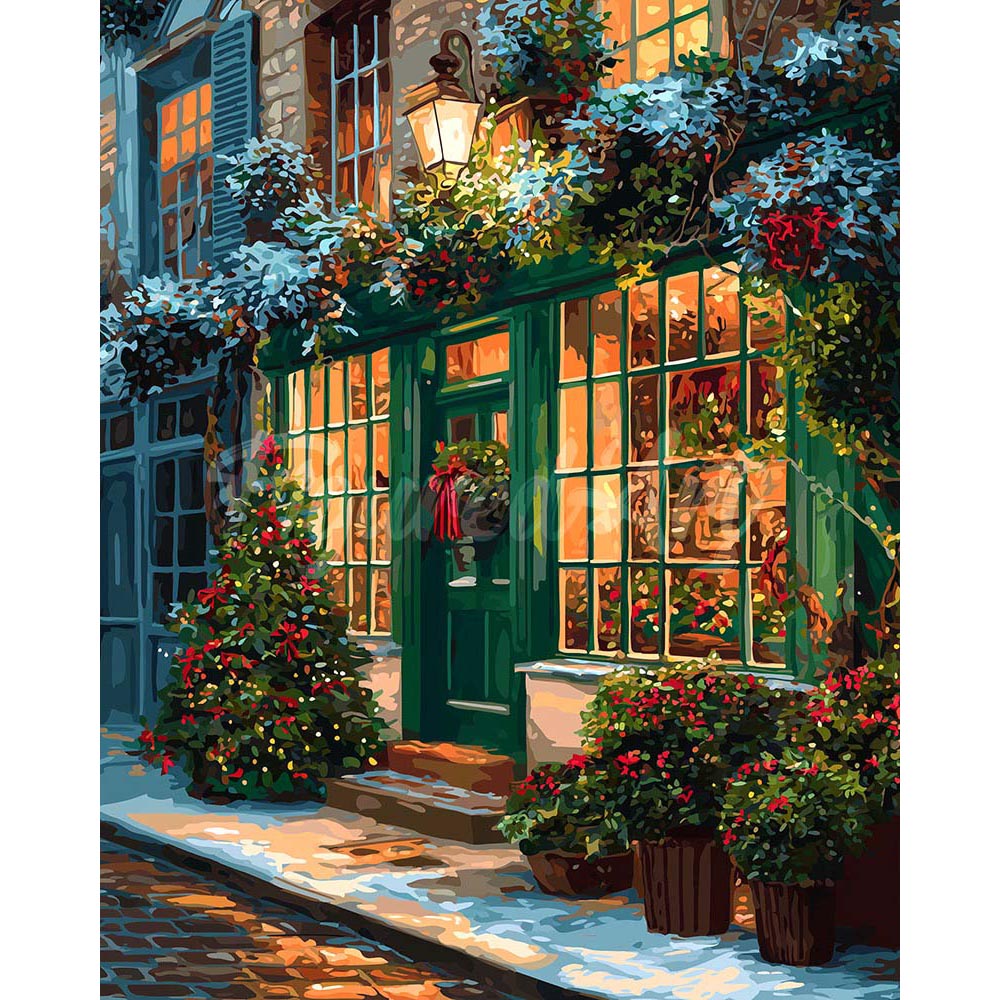 Diamond Painting - Festive Green Door