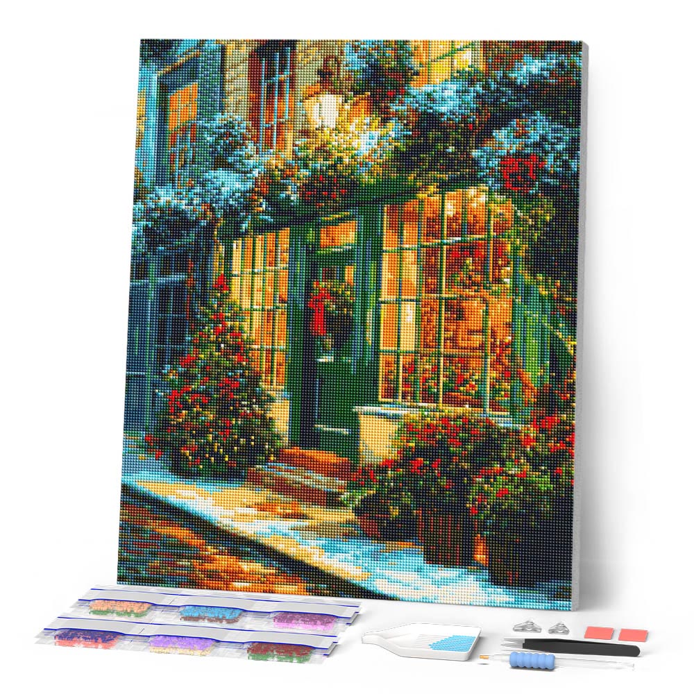 Diamond Painting - Festive Green Door