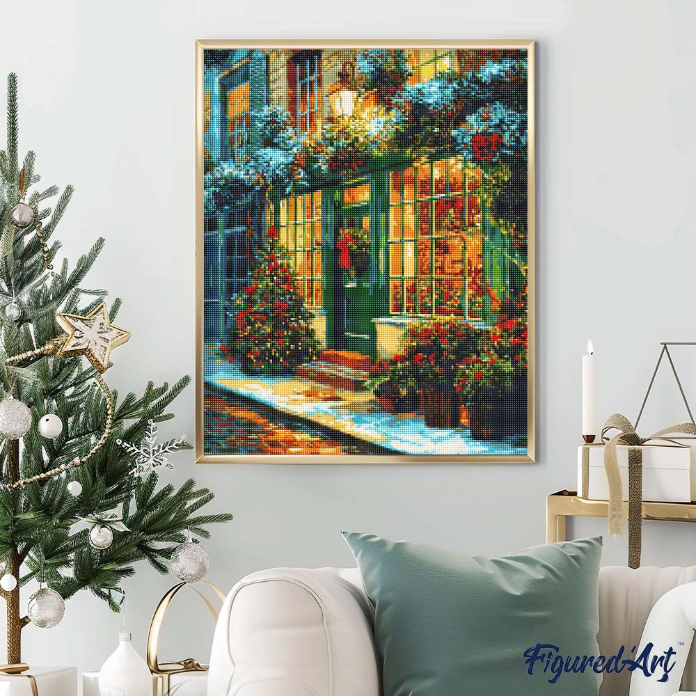 Diamond Painting - Festive Green Door