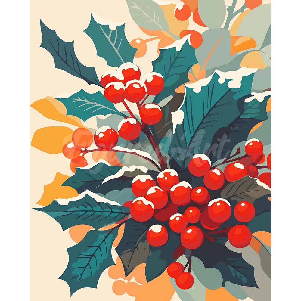 Diamond Painting - Snowy Holly