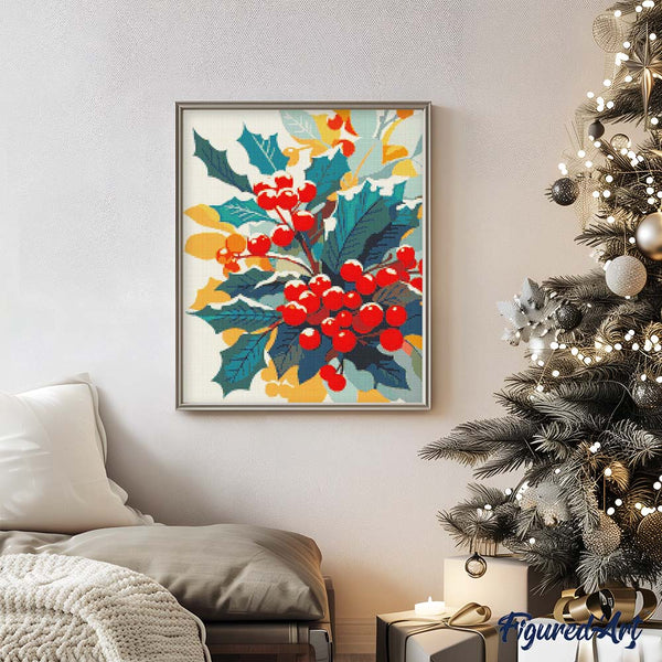 Diamond Painting - Snowy Holly