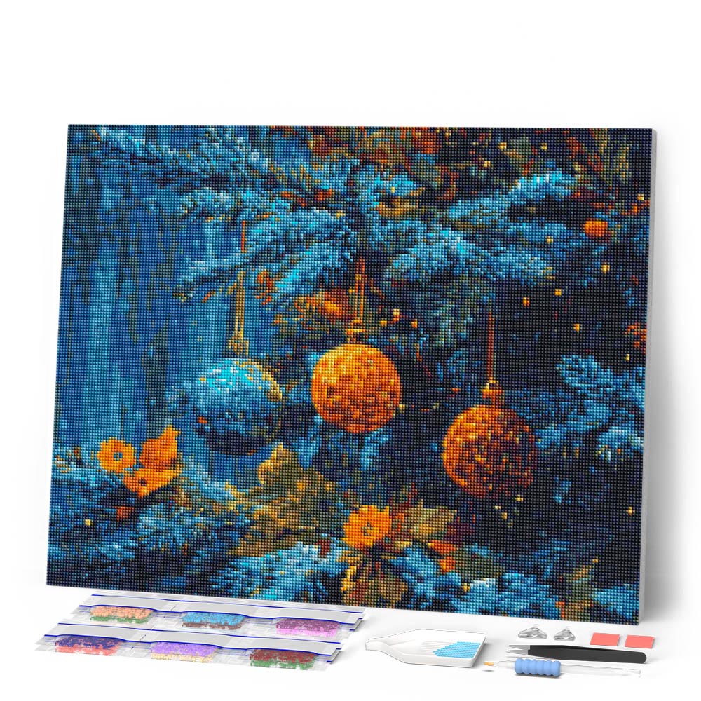 Diamond Painting - Blue Fir & Baubles