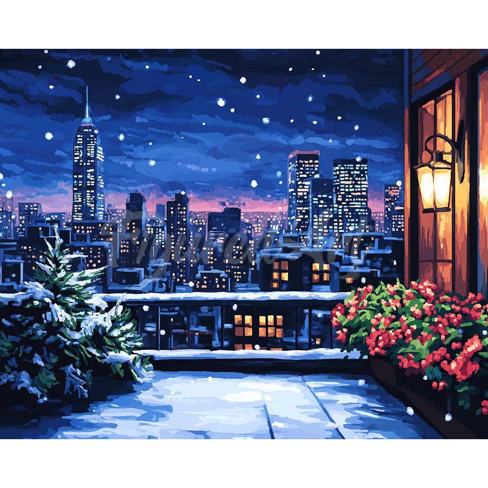Diamond Painting - Winter Balcony