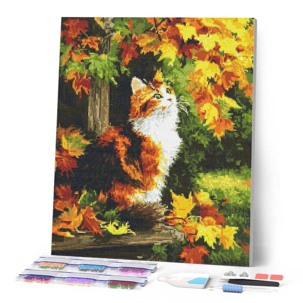 Diamond Painting - Calico Cat in Fall