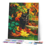 Diamond Painting - Black Cat in Fall