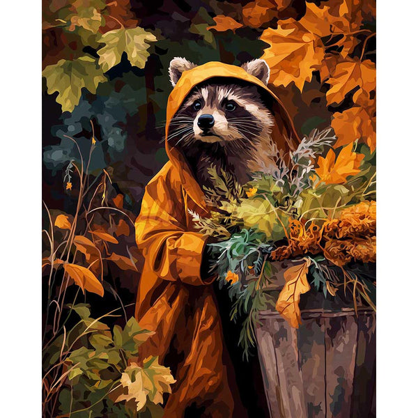 Diamond Painting - Raccoon in Raincoat