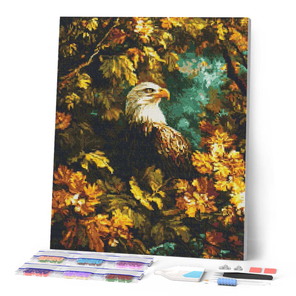 Diamond Painting - Eagle Among Golden Leaves