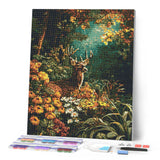 Diamond Painting - Deer Among Fall Blooms