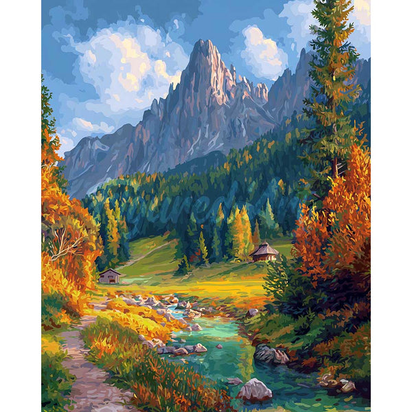 Diamond Painting - Fall Stream in Alps