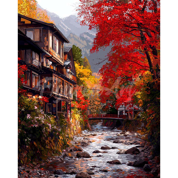 Diamond Painting - Fall Village in Nikko Japan