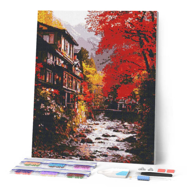 Diamond Painting - Fall Village in Nikko Japan