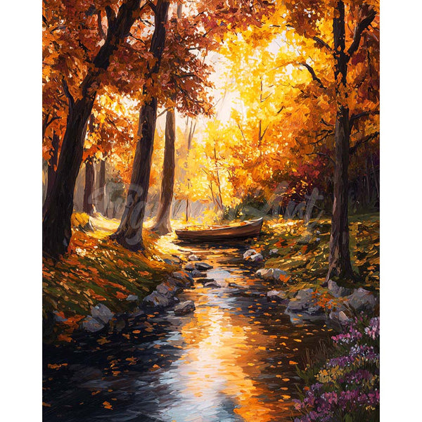 Diamond Painting - Golden Fall Stream