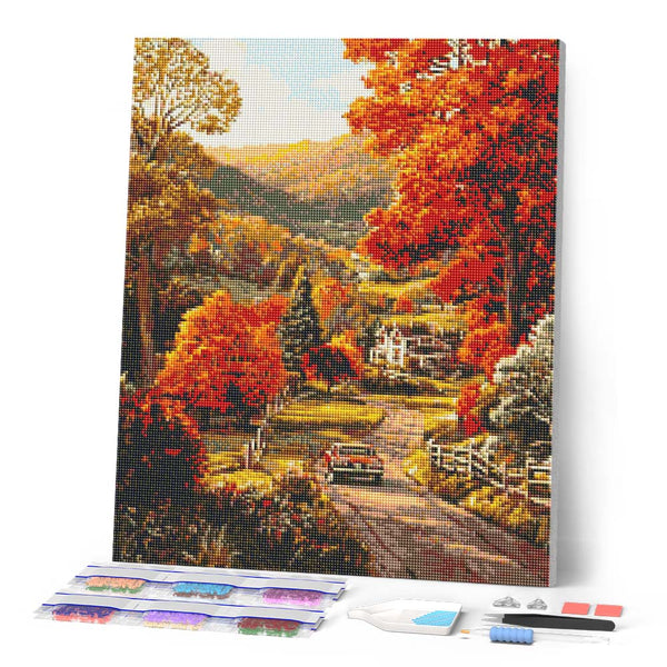 Diamond Painting - Country Road in Fall