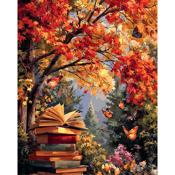 Diamond Painting - Reading with Butterflies