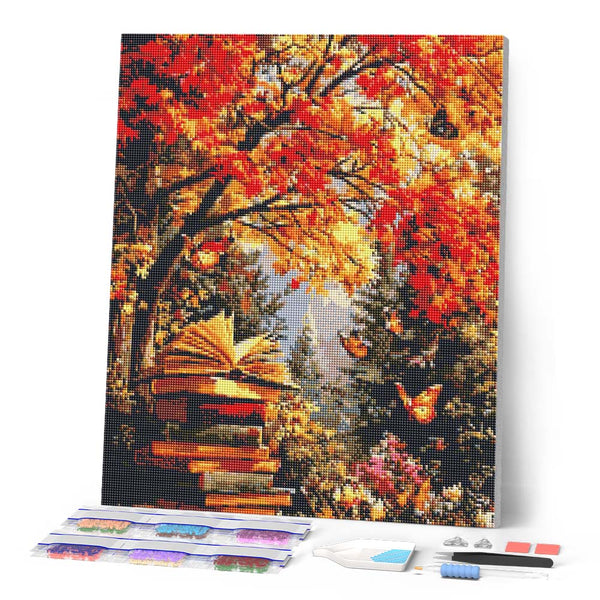 Diamond Painting - Reading with Butterflies