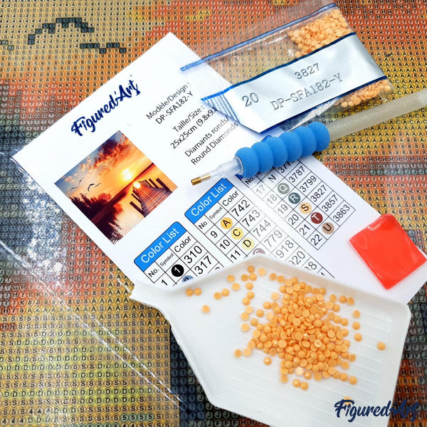 Mini Diamond Painting 10"x10" - Cozy Christmas Room