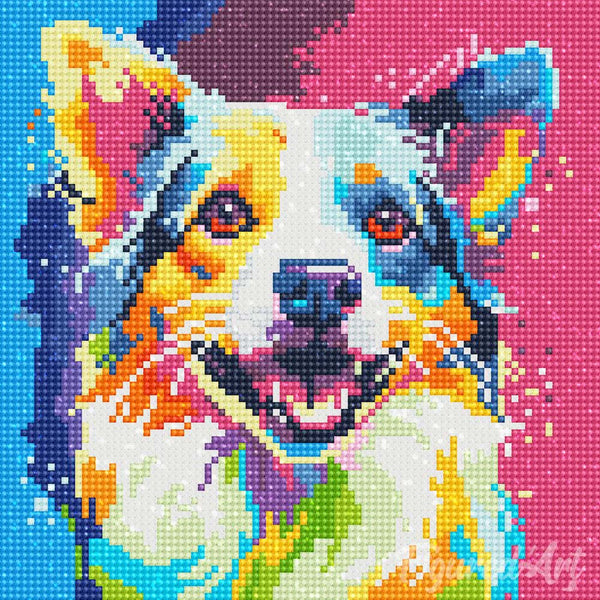 Mini Diamond Painting 10"x10" - Dog Abstract Pop Art