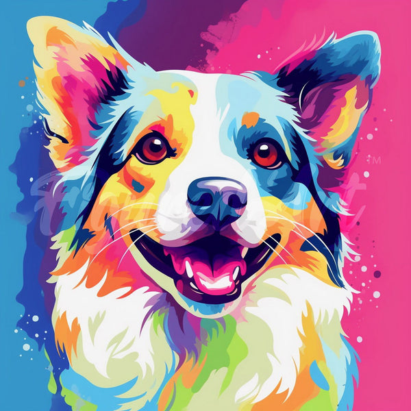 Mini Diamond Painting 10"x10" - Dog Abstract Pop Art Figured'Art USA