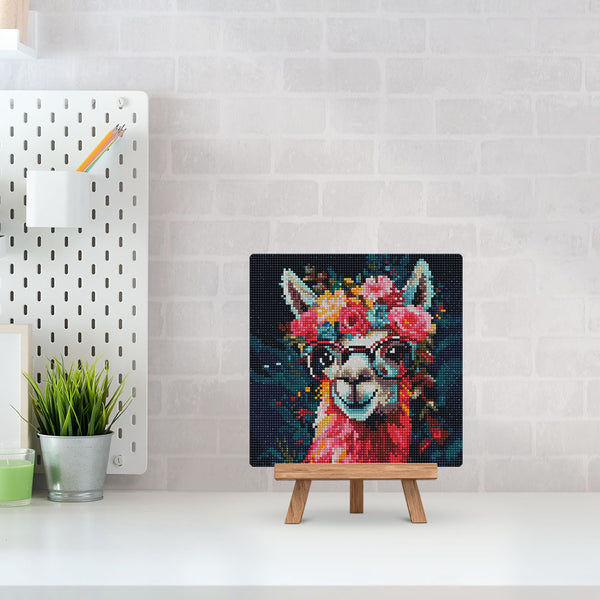 Mini Diamond Painting 10"x10" - Fantasy llama and flowers