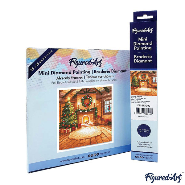 Mini Diamond Painting 10"x10" - Cozy Christmas Room