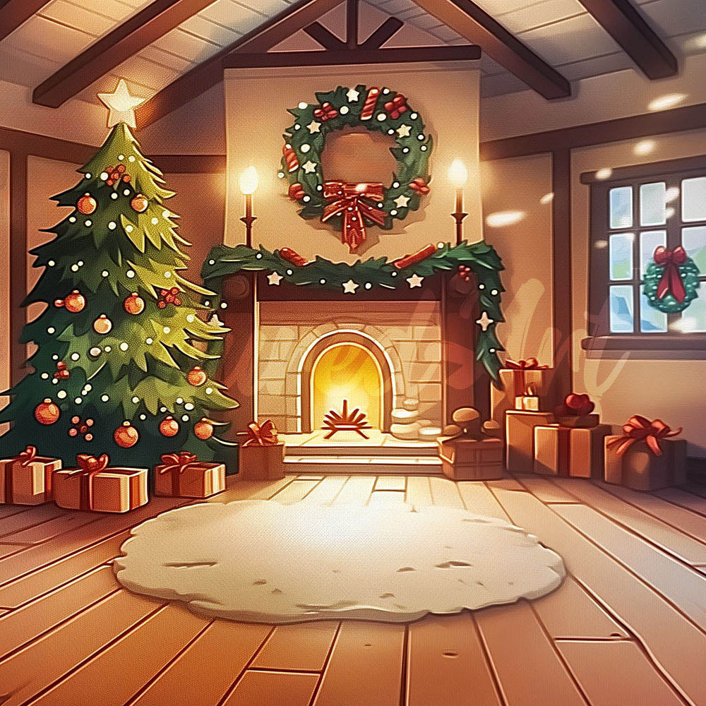 Mini Diamond Painting 10"x10" - Cozy Christmas Room