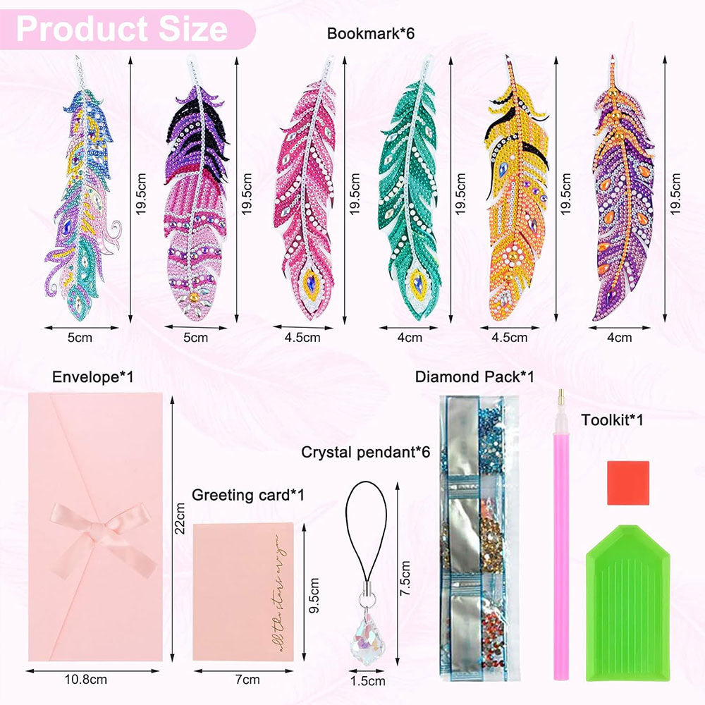 Diamond Art Painting 6x Bookmark Feather