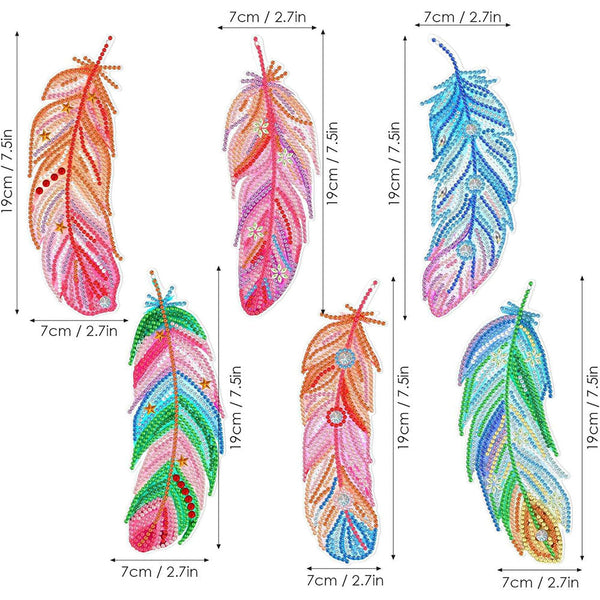Diamond Painting 6x Bookmark with Feather