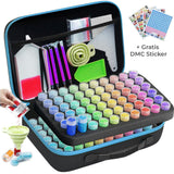 Diamond Painting Case Light Blue with 120 Jars + Accessories