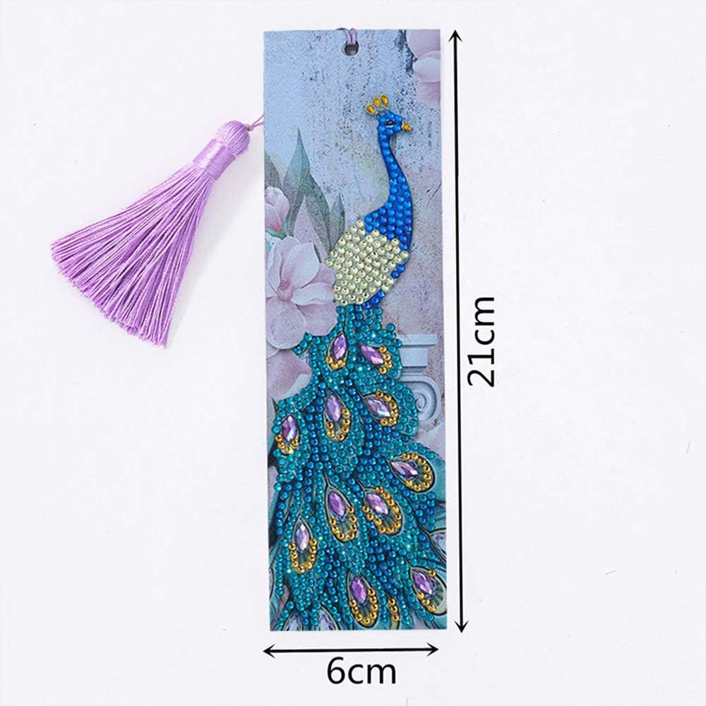 Diamond Painting Bookmark with Peacock