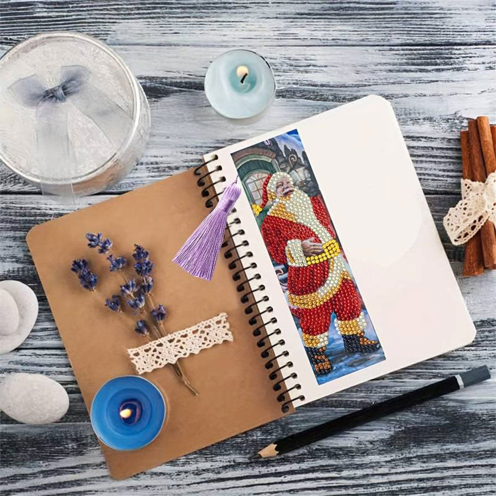 Diamond Painting Bookmark with Santa Claus
