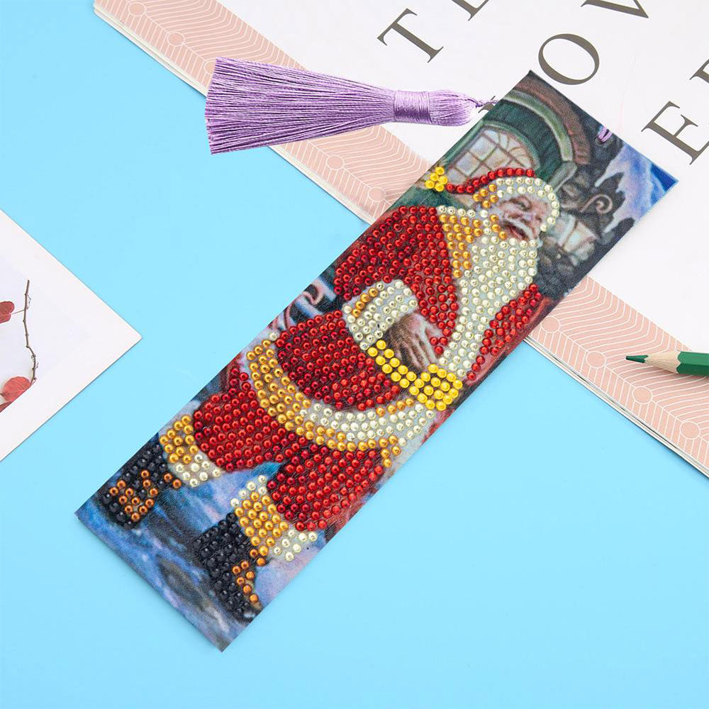 Diamond Painting Bookmark with Santa Claus