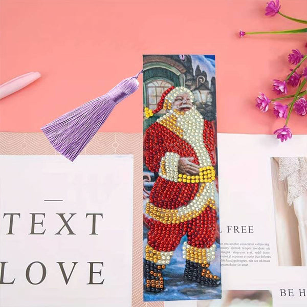 Diamond Painting Bookmark with Santa Claus